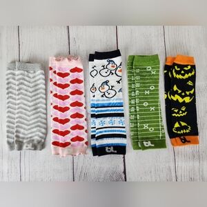Baby Leggings 5 Pairs Football Holiday Leg Warmers 6 months, 12, 2T, 3T, 4T